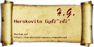 Herskovits Győző névjegykártya